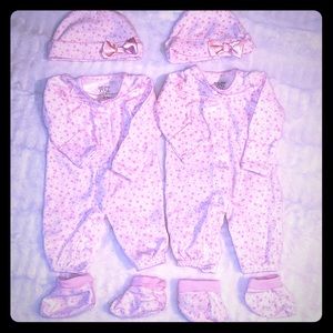 NEW Baby Girls' Converter Gown, Hat & Booties Set